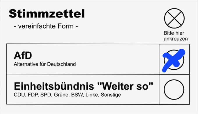 Only_AfD's tweet photo. Hier schon mal der Wahlzettel für die Wahl in Sachsen-Anhalt am 06. 09. 26 😊💙 https://t.co/1dOqy3yTbI