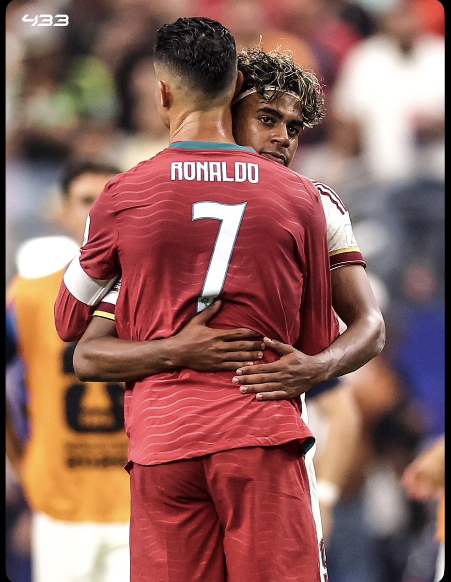 Grandsoncr7's tweet photo. 🗣️ Lamine Yamal:

 “Knocking Cristiano Ronaldo out of the World Cup was a special moment for both me and my country, but at the same time, I felt sorry for him. He’s one of my biggest inspirations growing up. I truly believe he deserved to win a World Cup, but unfortunately, it wasn’t meant to be.

He’s still one of the greatest footballers of all time alongside Messi. I used to watch his videos on YouTube all the time, and that’s where I learned and copied many of his celebrations. He has an incredible aura, and I’ve always tried to emulate that as well.I wish him nothing but the best.”