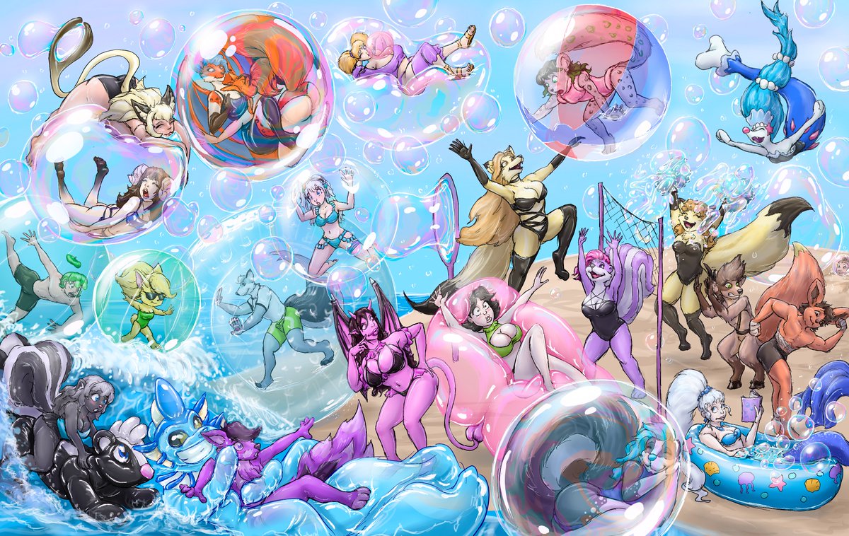 BubbleStarArt's tweet photo. Bubble Beach Party!

This is the first time that I have been involved in a group picture. Thank you @goldlinaric for including me and thank you Spartly over on DA for doing this! https://t.co/hQliMcseII