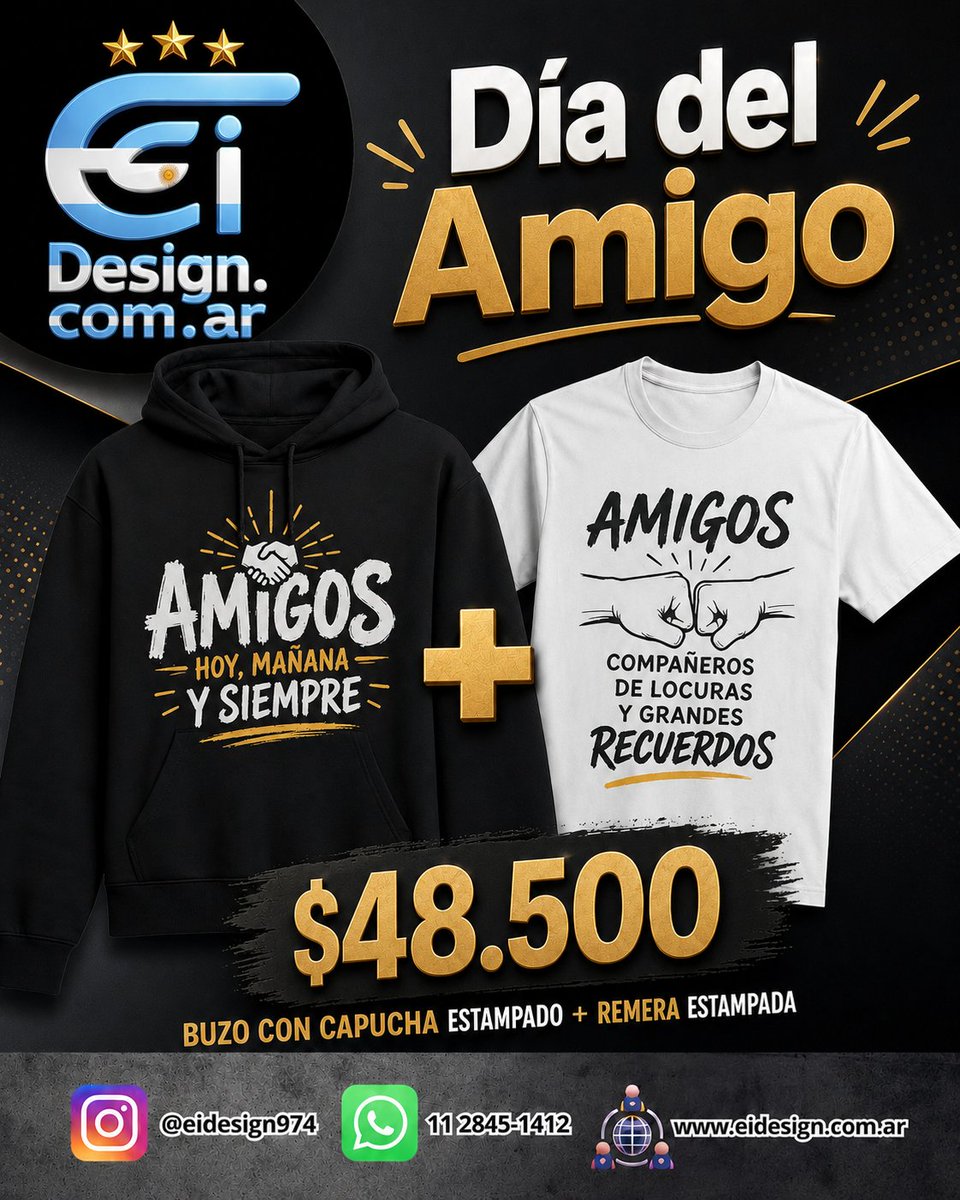 eidesign11's tweet photo. La mejor Calidad, al Mejor Precio...

🧶 Remeras DTF desde $15.000

🧶 Buzos desde $32.000

🧶 Camisetas Selección Argentina desde $18.000

#PromoMundial  #remeras #dtf 
#SuperPromo #remerasoversize 
#ofertas #personalizate
ENVIOS A TODO EL PAÍS!!!
Válido hasta el 18/07/2026 https://t.co/dFfCpK9VUC