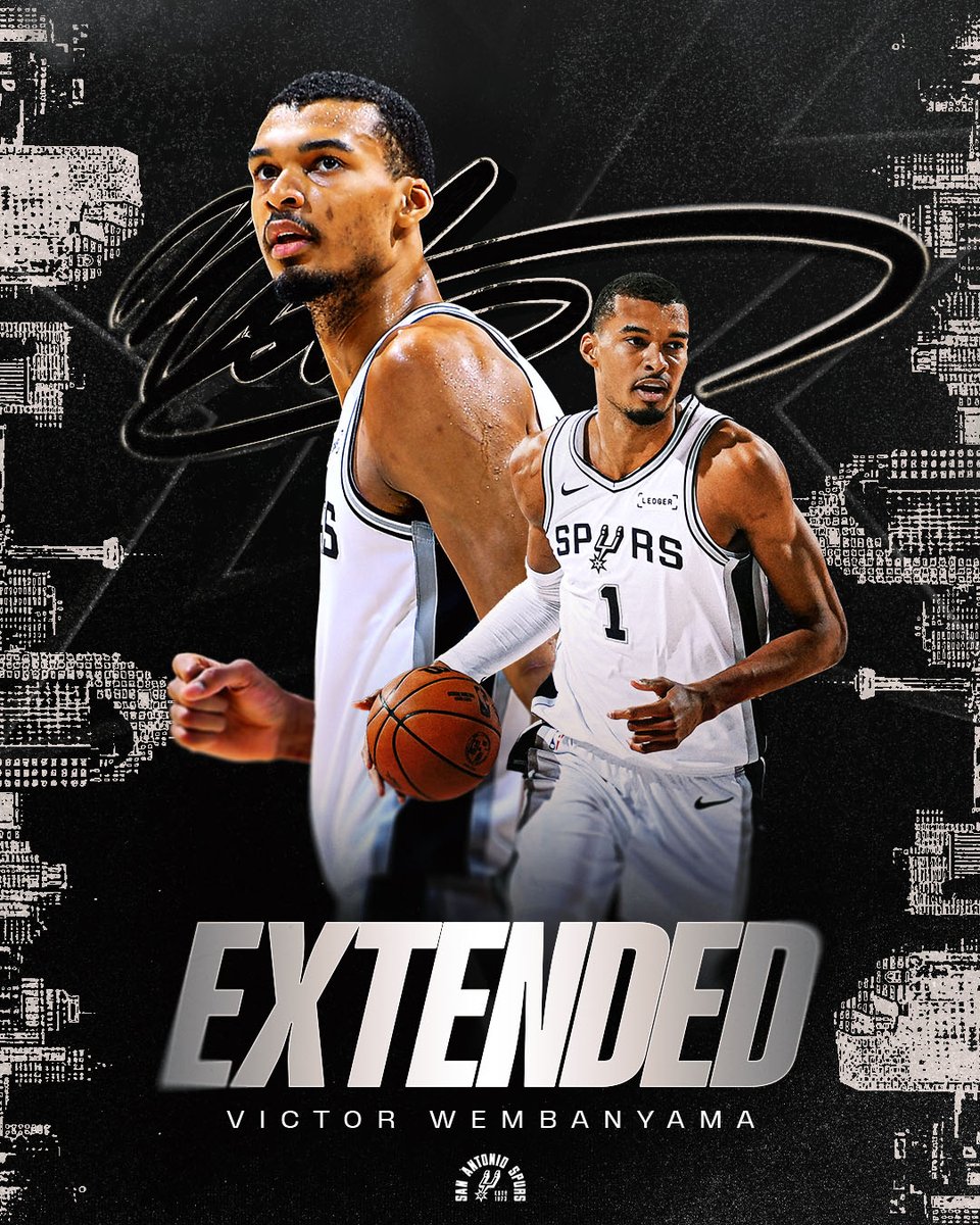 spurs's tweet photo. It's official ✍️

We've signed @wemby to a multi-year contract extension! https://t.co/SeSKtf7mlR
