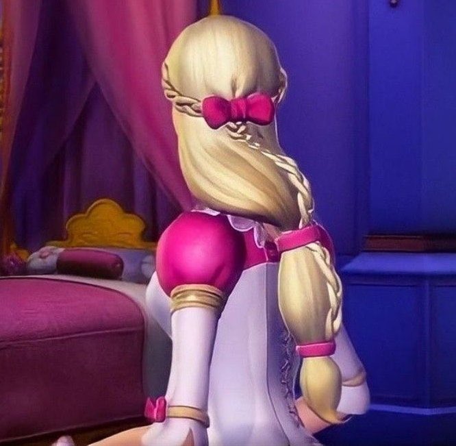 Vibelyra's tweet photo. classic barbie movies didn't play about this hairstyle: https://t.co/a96SrqUUgT