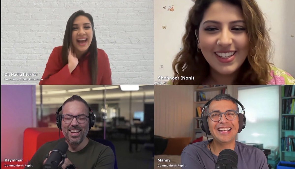 NIftek's tweet photo. The best AI platform with the best humans. Thanks for having us on today @Replit  🫶🏽

@MannyBernabe @raymmar @Franciscocrz  @Noni_Shehnoor https://t.co/6ma2Gjubw0
