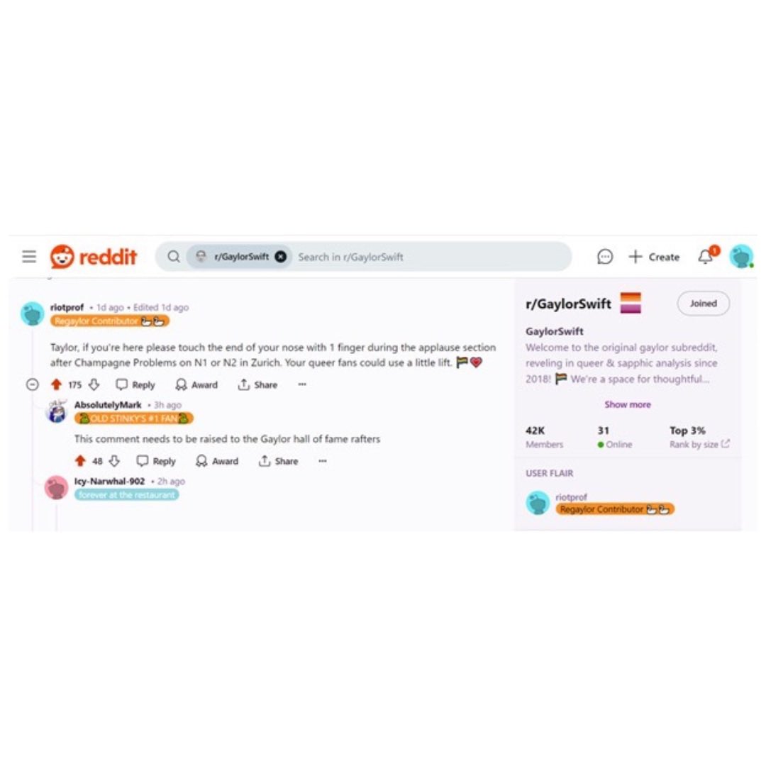 throwbackgaylor's tweet photo. two years ago today, taylor uncharacteristically touched one finger to her nose and held it during the standing ovation of ‘champagne problems’ at eras zurich n2, fulfilling the specific request on the gaylorswift subreddit

july 10, 2024 https://t.co/rXUkCpRWu5