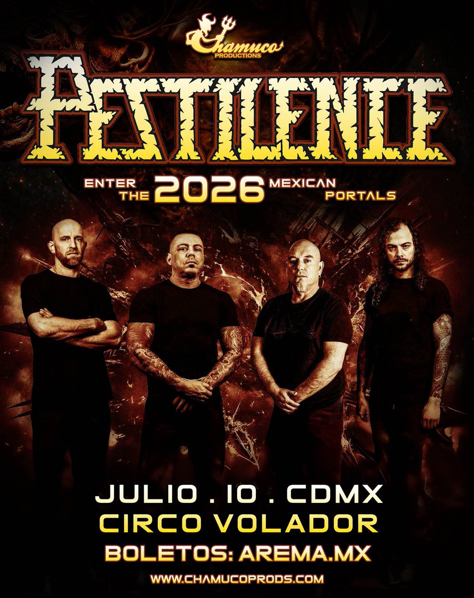 BBeat105's tweet photo. Acá los horarios para el show de @pestilence_nl hoy en el @circovolador

Acceso - 8:30 p.m.
#Aggrssv - 9:00 p.m.
#Pestilence - 9:45 p.m.

@chamucoprods 

#StayBlast
#BlastBeat105 https://t.co/ikMo8UUc8I