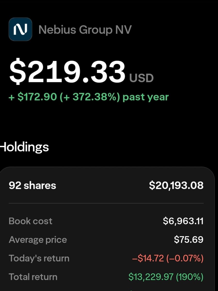 PatamusRex's tweet photo. What's your cost basis on Nebius? 
Here's mine.
$NBIS https://t.co/6em5oVxU6L