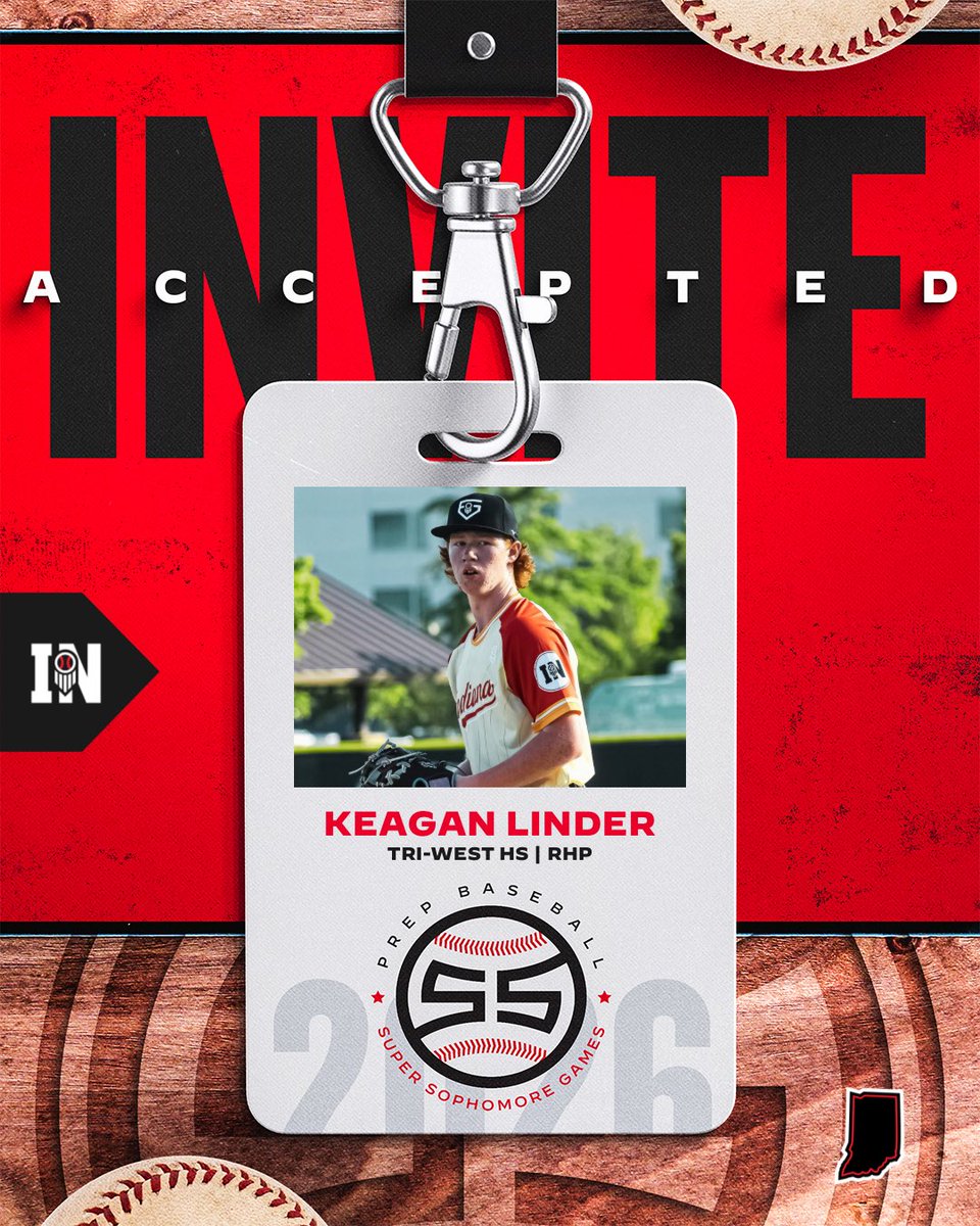 PrepBaseballIN's tweet photo. ᴍɪᴅᴡᴇꜱᴛ ꜱᴜᴘᴇʀ ꜱᴏᴘʜᴏᴍᴏʀᴇ ɢᴀᴍᴇꜱ
𝙄𝙣𝙫𝙞𝙩𝙚 𝘼𝙘𝙘𝙚𝙥𝙩𝙚𝙙

‘29 Keagan Linder (@keagan_linder2) is locked in for #MWSSG26 at IU💪

6’2” 190 — one of the top arms in the class. T88 this summer w/ multiple shapes for strikes.

ℹ️ https://t.co/WENthxw81T https://t.co/u1WCeGCTa6