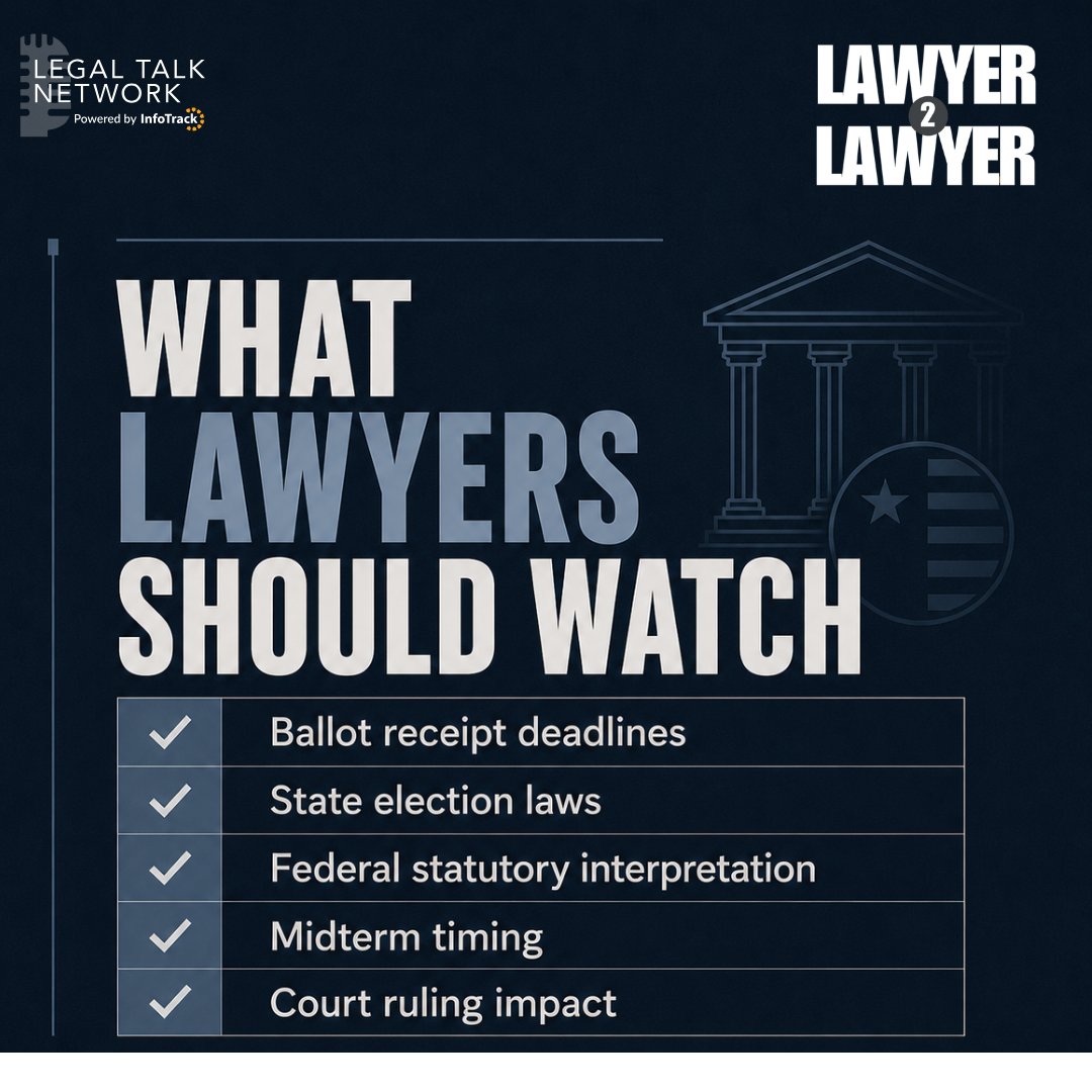 LegalTalkNet's tweet photo. 🏛️ Election law is moving fast.

Lawyers need more than headlines.

🎙️ Understand what could change for voters: https://t.co/bAwzC0Ebs0

Stay connected to legal insight that matters.

#ElectionLaw #VotingRights #SCOTUS #ConstitutionalLaw https://t.co/suPlQioKZf