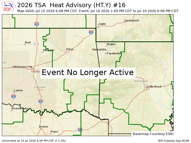 EmmanuelMwx's tweet photo. TSA cancels Heat Advisory for Southern Sebastian [AR] and Central Le Flore, Choctaw, Latimer, Mayes, Pushmataha, Rogers, Southern Le Flore [OK] https://t.co/MYxXOJOaNi https://t.co/YgsiANXApy