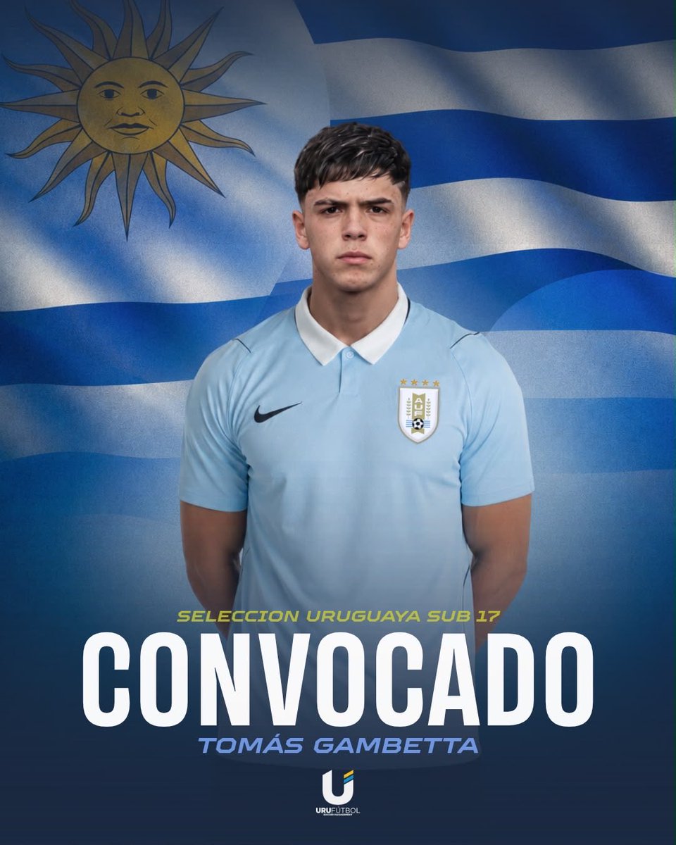 uretadaniel's tweet photo. 🤝 𝗖𝗼𝗻𝘃𝗼𝗰𝗮𝗱𝗼 🇺🇾 

Tomas Gambetta  en  Sub-17 con AUF | Selección Uruguaya preparando para el mundial ¡Felicitaciones! https://t.co/aKT5pvUs79