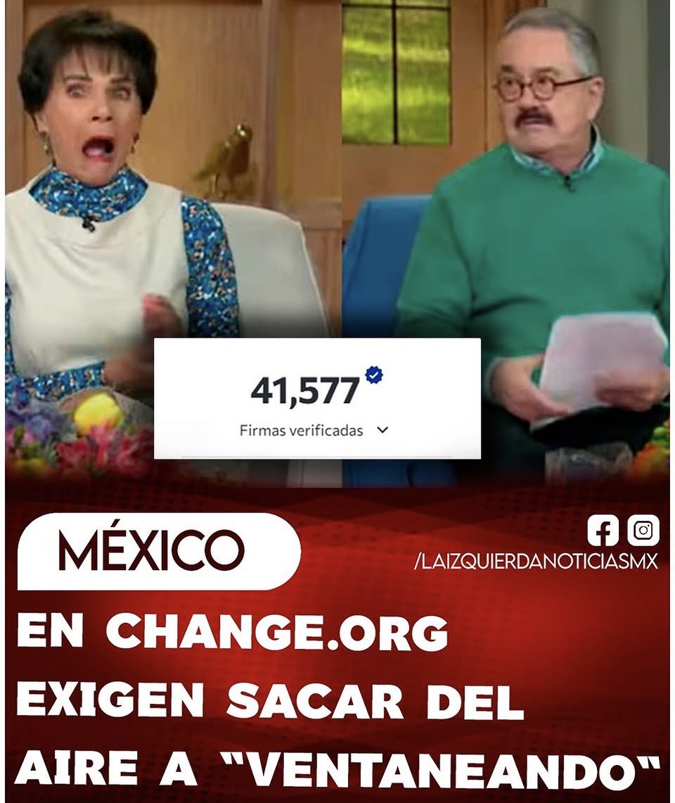 RiosAnaMa's tweet photo. CRECE EL REPUDIO... La indignación por los comentarios de Pedro Sola sigue escalando. Ya supera las 41 mil firmas una petición en https://t.co/8p6maQQKj2 que exige sanciones contra el conductor y la cancelación de Ventaneando, al considerar que promueve la crueldad animal. Además, los promoventes piden revisar la actuación de Pati Chapoy por presuntamente respaldar o minimizar las declaraciones.