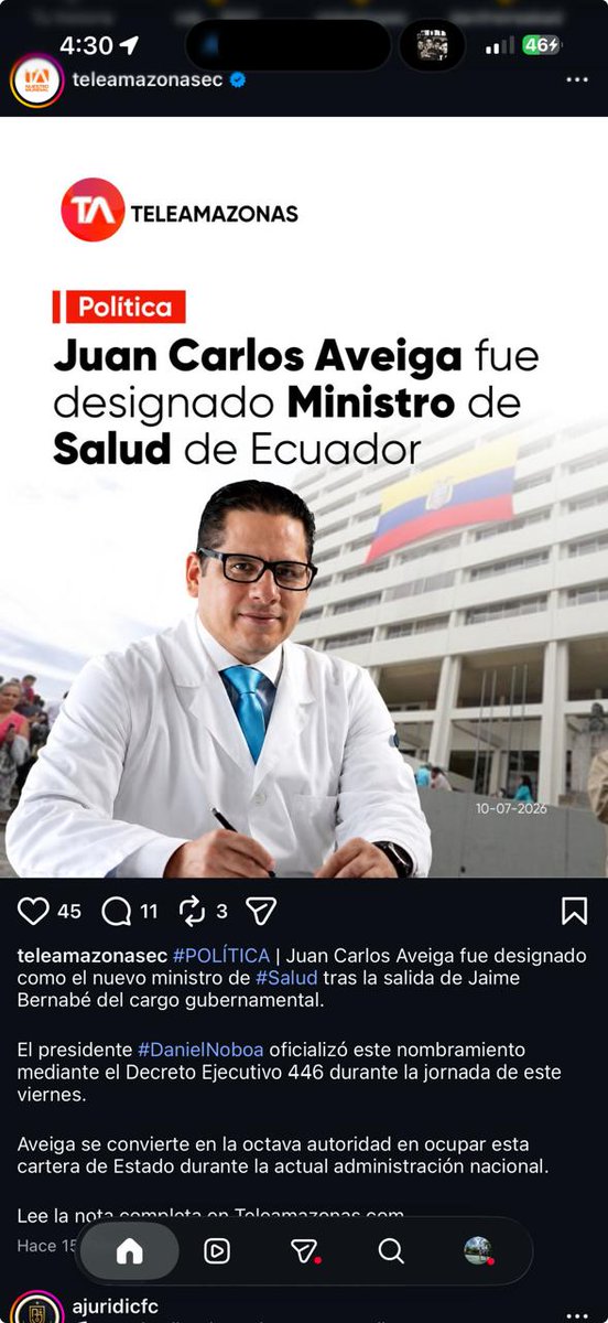Danielsalcan_'s tweet photo. Aunque no lo crean, el gobierno acaba de nombrar como Ministro de Salud, al mismo doctor que hace solo 32 horas el gobierno quería que opere al alcalde de Guayaquil sin los preparativos médicos que correspondían antes de una operación así, y el alcalde y su familia se negaron por falta de confianza. Saquen sus propias conclusiones de que planeaban hacer con Aquiles.
