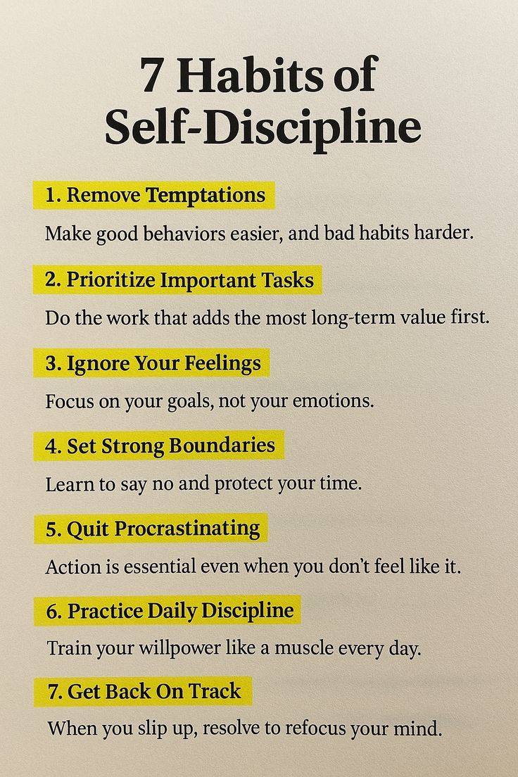 LumaAIX's tweet photo. 7 Habits of Self-Discipline https://t.co/VaH0FjAdXk
