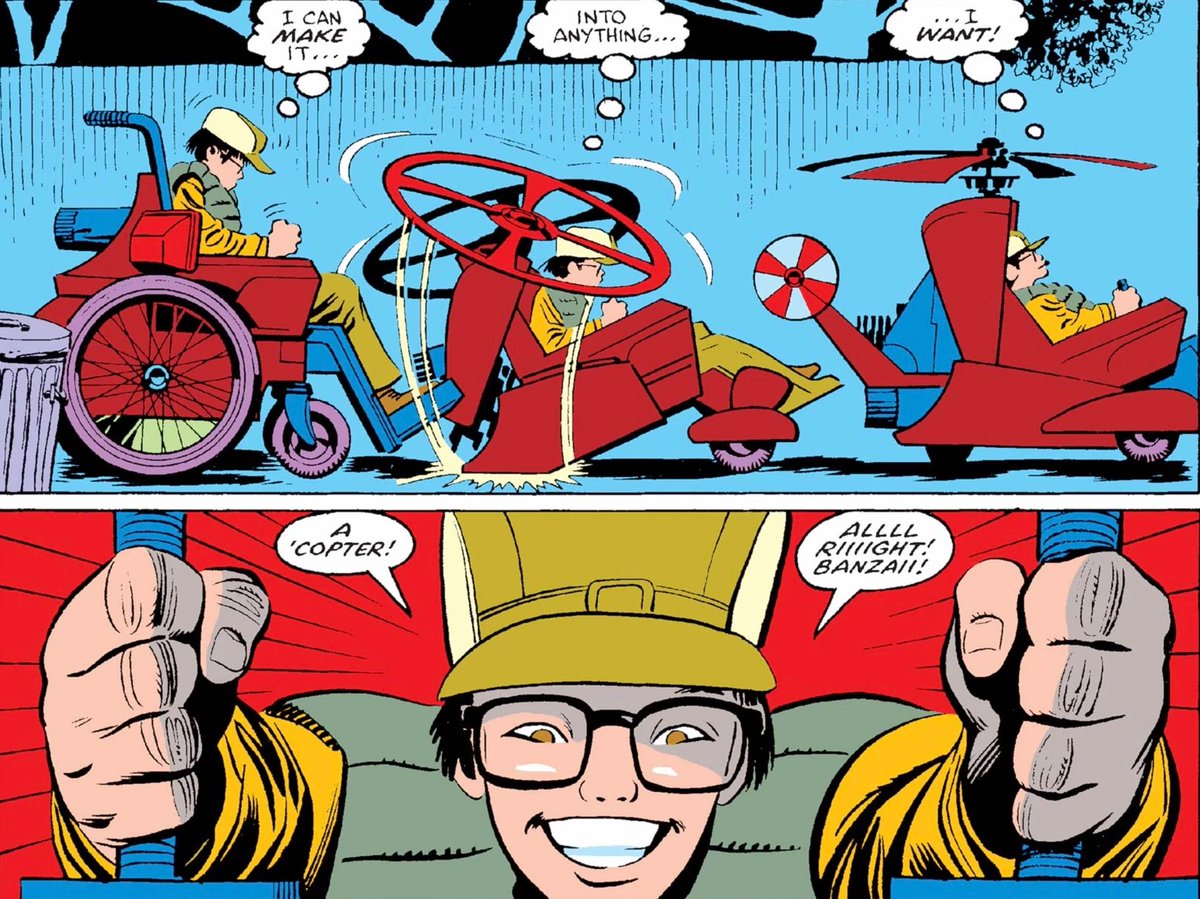 comicvisibility's tweet photo. The 2nd disabled comic character of the day is Takeshi Matsuya / Wiz-Kid from Marvel, who is paraplegic and dyslexic!

Wiz-Kid is a mutant who is able to rearrange machine parts into nearly any form or function he wants. https://t.co/BgQ74uuYdh
