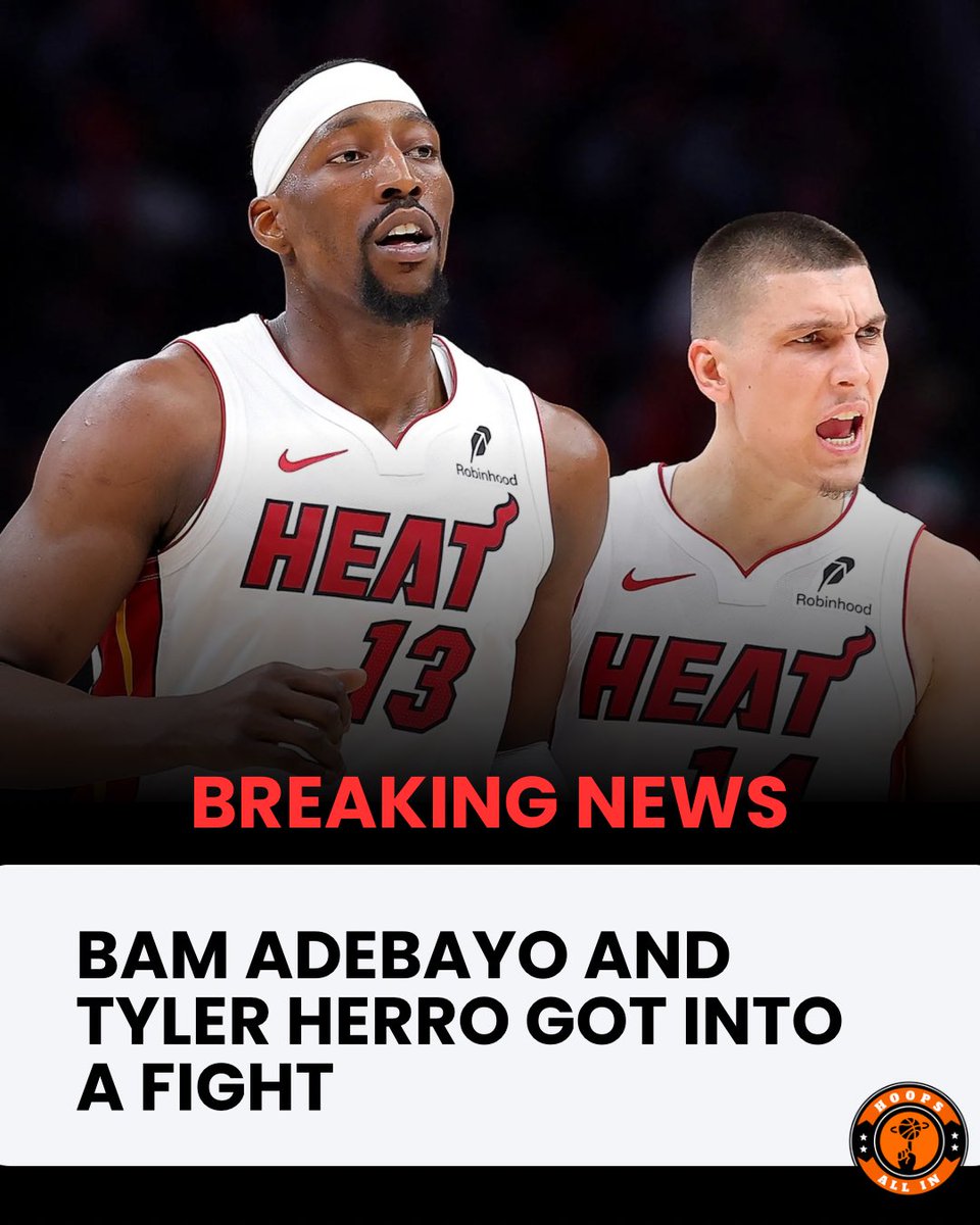 hoopsallin_'s tweet photo. BREAKING NEWS 🚨- Bam Adebayo and and Tyler Herro got into a fight in Las Vegas at a practice court where Bam allegedly approached Tyler Herro based on comments he made about him on Instagram this lead to Bam punching Herro in the face 

#nba #bamadebayo #tylerherro https://t.co/pR7LtpvfPD
