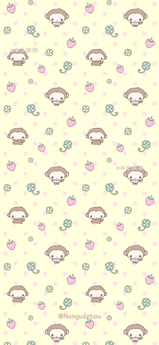 lovely_1days's tweet photo. Wallpaper sharing.🐒✨🍓🍀 https://t.co/fKeHKTGf7c