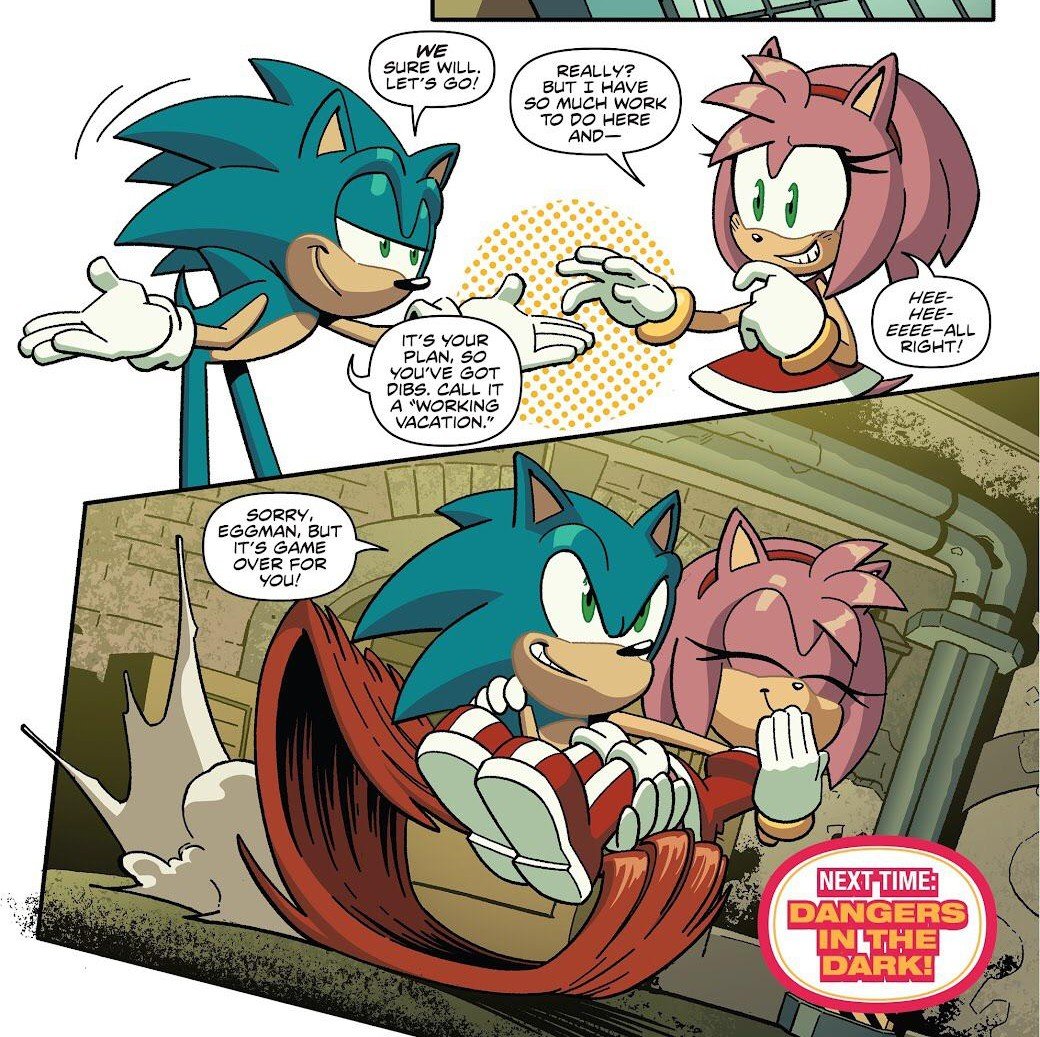 dany_miya's tweet photo. @ChaddyFantome @nuckles87 IDK, I've seen more displays of love from Amy in the IDW comics than in the later games 🤔 (before Ian Flynn came in and "ruined the series") https://t.co/2kWGYUqPDl