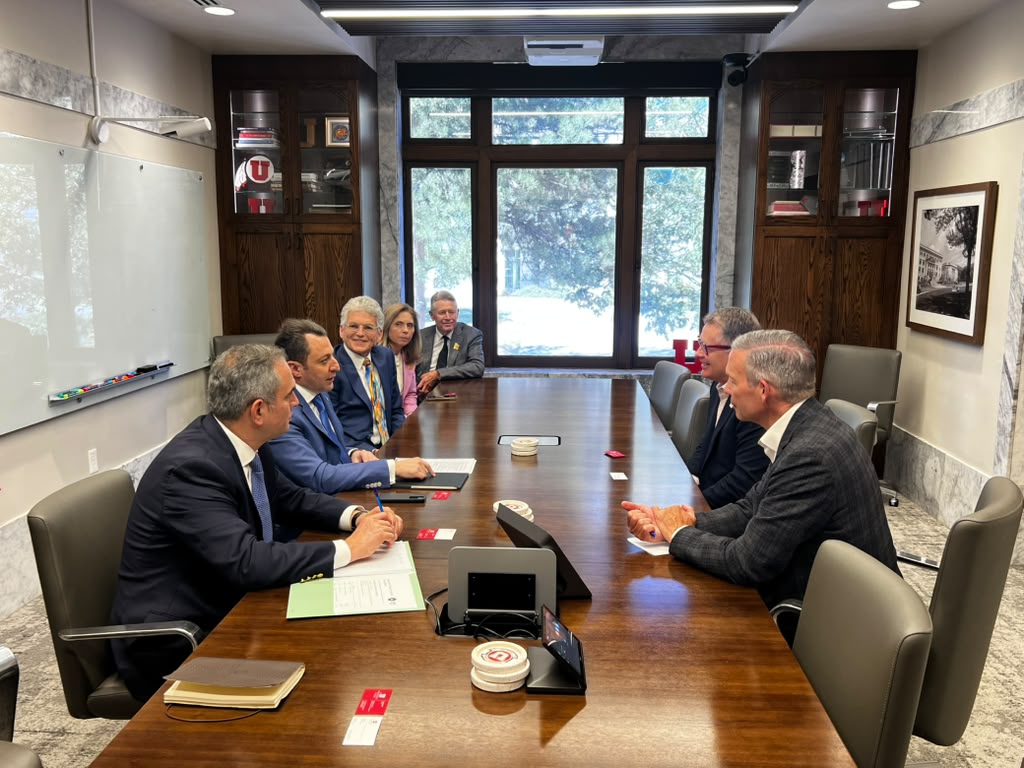 ElnurIMammadov's tweet photo. A productive few days in Utah and California. 

It was a pleasure to meet with government representatives, university leaders, business communities and technology partners to discuss new opportunities for cooperation between Azerbaijan and the United States. 

Our exchanges highlighted the strong potential to deepen collaboration in areas including innovation, artificial intelligence, digital transformation, education and investment. 

We look forward to building on the valuable connections established during this visit and thank all our hosts for their warm welcome and engaging discussions. 

#Azerbaijan #UnitedStates