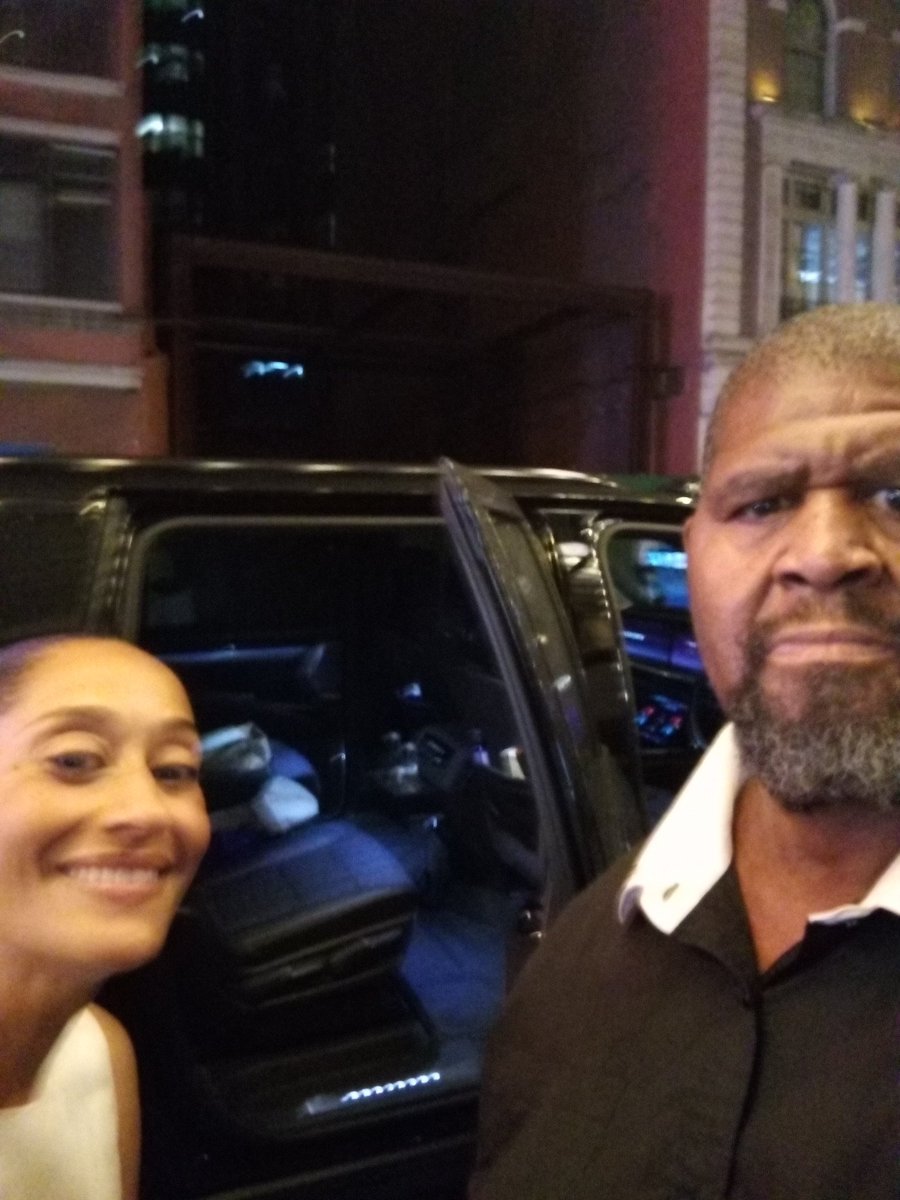 kingbctt's tweet photo. Me: King Barry C Thomas taking a snapshot with my beautiful beloved Queen Tracee after her first night debut on Broadway show Every Brilliant Thing at the Hudson Theater in Manhattan New York. She's the love of my life. https://t.co/28leSyfOAo