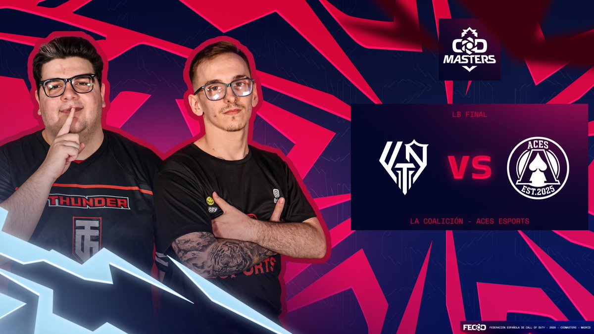 FECOD_es's tweet photo. La segunda oportunidad de #LaCoalición y el submarino de @ACES_HQ cruzan sus caminos en la final del bracket de perdedores.

¿Quién avanza a la Gran Final del #CODMasters?

Descúbrelo en nuestro canal de YouTube ⬇️

#CircuitoFECOD2026