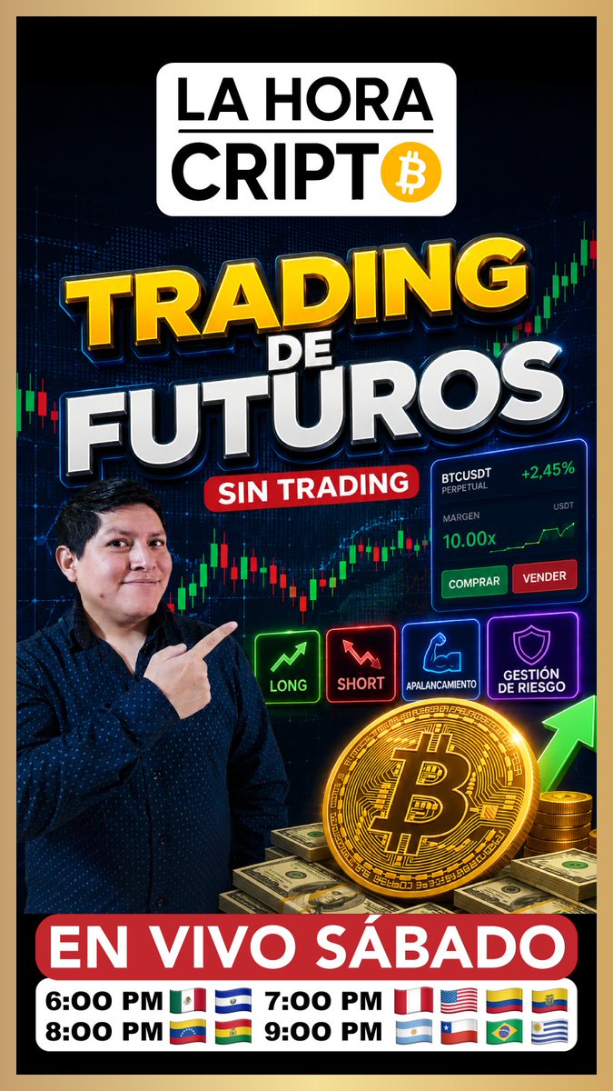 criptoeconomis's tweet photo. 🚨 Nuevo directo de #LaHoraCripto
https://t.co/xvtU912hA5

Aprende cómo funcionan los futuros en #Bitcoin:

📈 LONG y SHORT
⚡ Apalancamiento
🛡️ Gestión de riesgo
📉 Stop Loss y Take Profit

Ideal para quienes quieren entender el trading de criptomonedas desde cero.

#Crypto #Trading #Binance