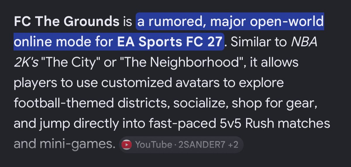 ArchMannNLover's tweet photo. @EvanderMajor You are %100 correct bro, fifa always gets features the year before madden/cfb and this year in FC27 they have the grounds which is basically the neighborhood but soccer, madden and cfb is up next year. https://t.co/wvAIFKq2zt