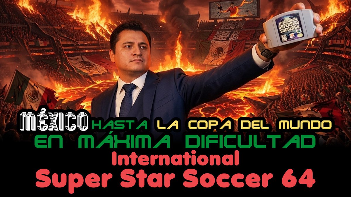 Reijard's tweet photo. Es hora de intentar una hazaña deportiva:
Vamos a llevar a México hasta la copa del mundo en la Máxima Dificultad, pasen por aquí que nos espera una noche muy emocionante: https://t.co/bXlWHTGdsb
#LetsPlay #Nintendo64 #mundialdefútbol2026 #Retro #RetroGameplay https://t.co/svvJupz1Iq