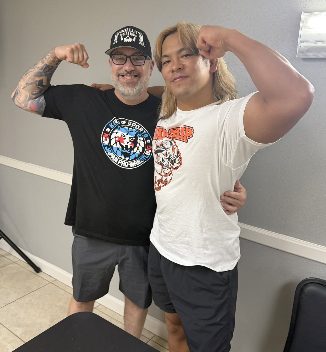 JCCostilli's tweet photo. @njpw_ryoheioiwa Thx bro! Had a blast &amp; I know you are gonna kill the G1!

Grip is my boy!

#THEGRIP https://t.co/sgxeJ1t1mU