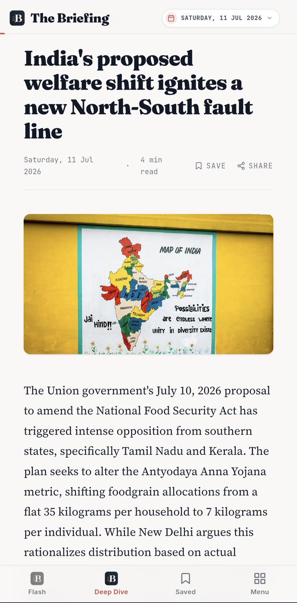 readbriefings's tweet photo. What is leading to a new north south Divide in India?

Read in today's Deep Dive on The Briefings:

https://t.co/W4bWOZupfH https://t.co/GycOMRVQgI