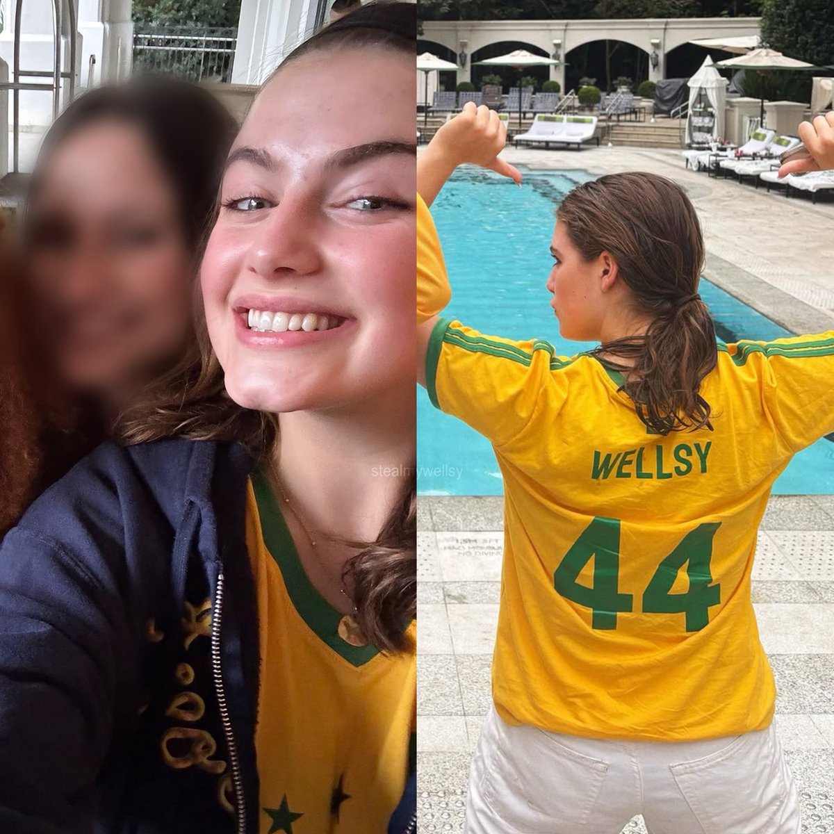 stealmywellsy's tweet photo. Simplesmente Ella Bright vestindo sua camisa do Brasil da Wellsy enquanto tava em SP. ✨ https://t.co/Mw3tZfLVzm