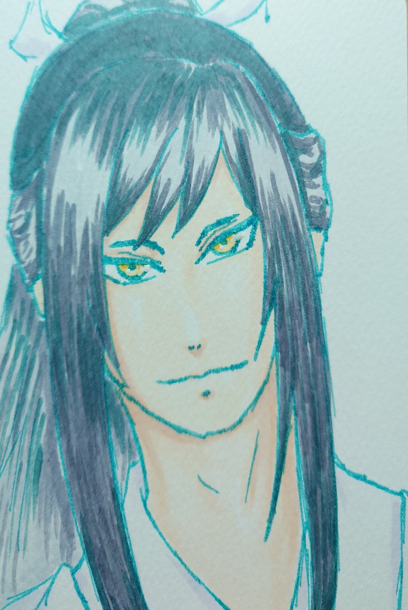 _kinua_'s tweet photo. #本日の一日一太郎太刀
色塗って写真撮ってあげるの忘れてて草
下睫毛も描き忘れてやがる…… https://t.co/pnKFTjv2Cg