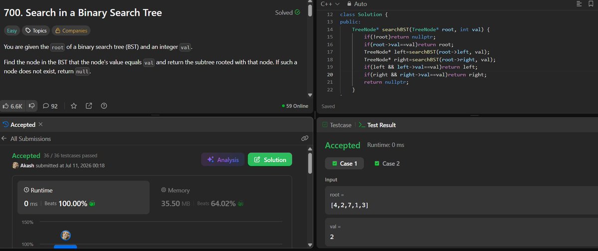 chillipilot's tweet photo. Day 40 of #SDESheetChallenge by @takeUforward_
@striver_79

1) Populating nxt pointers: using parent's next to connect right child is the trick
2) Search in BST: pretty ez and intuitive
3) Sorted arr to BST: got hella confused with this one until I found out the bs approach https://t.co/bkNSGkOGwW