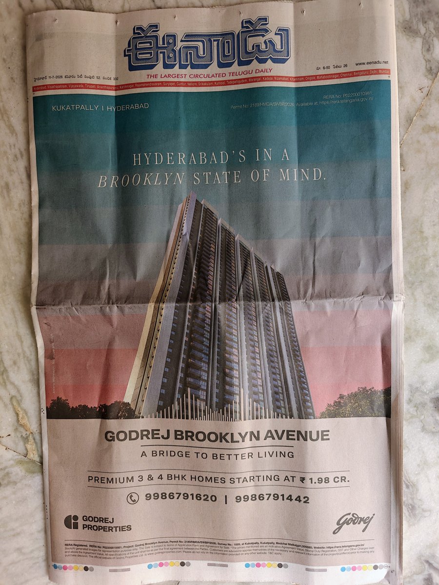 sharath1390's tweet photo. Real estate firms keep posting full front page ads almost daily. Is this a new normal or is the industry stressed to sell the huge inventory?
#realestate #ads #saturdaysoch https://t.co/DWlfQFwQlg