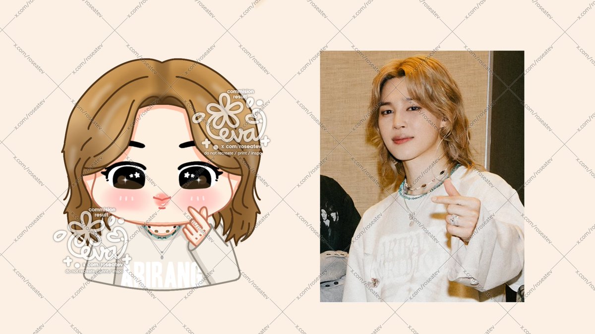 roseatev's tweet photo. — Chibi art commision result
⭐ Park Jimin BTS for Freebies!
— Commision for @grapesischim
t. jasa design desain commis fanart konser keychain
#zonauang #commisionopen #parkjimin #jimin #bts #arirang #박지민 https://t.co/fihVMKJsah