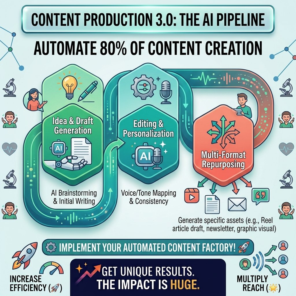 AidenMilanAI's tweet photo. Shift from manual creation to an AI Pipeline and automate 80% of ur workflow:
​1️⃣ Brainstorm &amp; Draft: Let AI write the foundation.
2️⃣ Personalize: Edit for your unique voice and tone.
3️⃣ Repurpose: Instantly split it into Reels, newsletters, and tweets.
​Work smart, scale faster https://t.co/qkC2eCoWgd