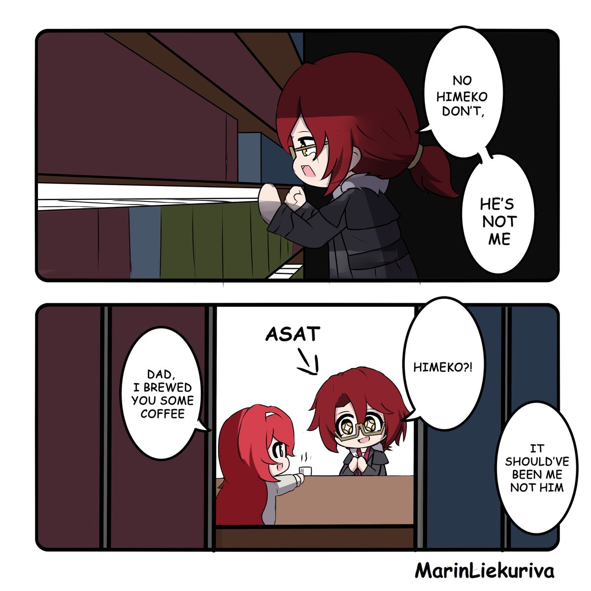 MarinLiekuriva's tweet photo. Himeko's first time brewed coffee.
#HonkaiStarRail https://t.co/hwt2godbqx