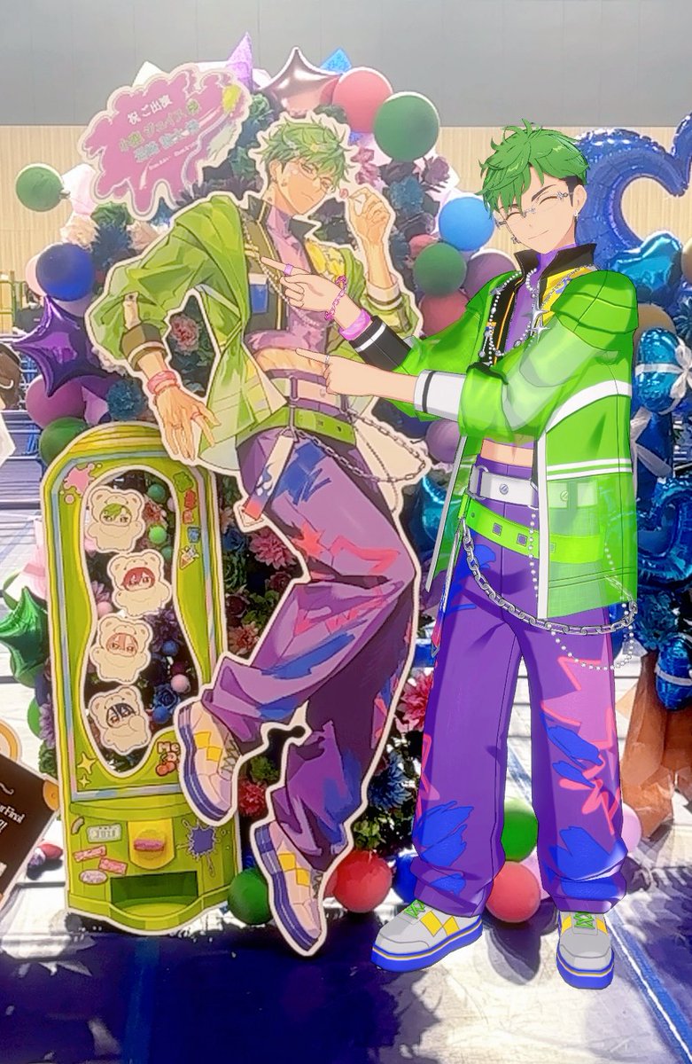natsuno0518's tweet photo. 🍫メロアス単独ライブ
「 NICE to meet YOU‼︎」💚

あおい様(@meltydoll_s2)にお声掛けいただき、小鹿ジュイス様＆岩崎諒太様宛のフラワースタンド用イラストをお手伝いさせていただきました！🥰素敵なお誘いを本当にありがとうございました✨ https://t.co/e3B5WfKydP