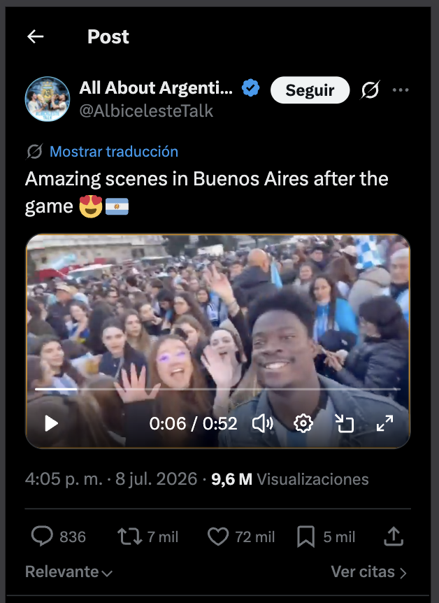 TuckerGringo's tweet photo. Este video del haitiano tuvo 9.6 MILLONES de vistas y lo promocionaron muchas cuentas argentinas grandes.

Ahora está usando su fama para promover el Islam☪️ y el multiculturalismo en Argentina.

¿Qué está pasando? https://t.co/p6ZfQwTF1O