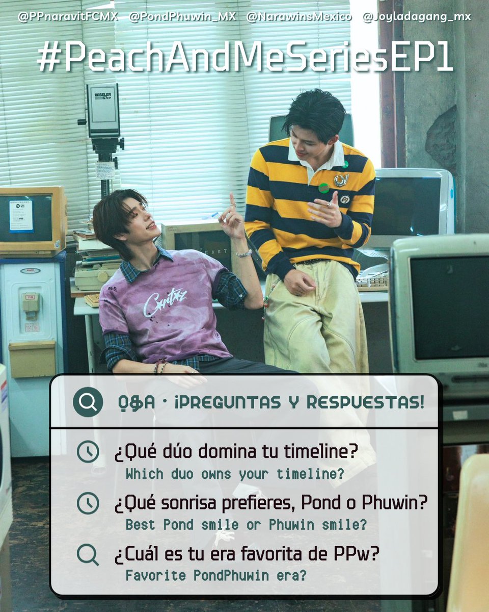 PPnaravitFCMX's tweet photo. ¡Preguntas y Respuestas! № 6 ♡
¡Es momento de abrir el debate! Dejen sus respuestas aquí abajo y compartan sus puntos de vista.

#PeachAndMeSeriesEP1 https://t.co/vkgUM60zfP