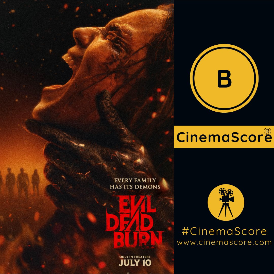 CinemaScore's tweet photo. #TheGrade is in and it's a B for @EvilDead. 
Do you plan on seeing the film this weekend? 
https://t.co/5Hsz9bjM92 https://t.co/4NCzSLwY6c