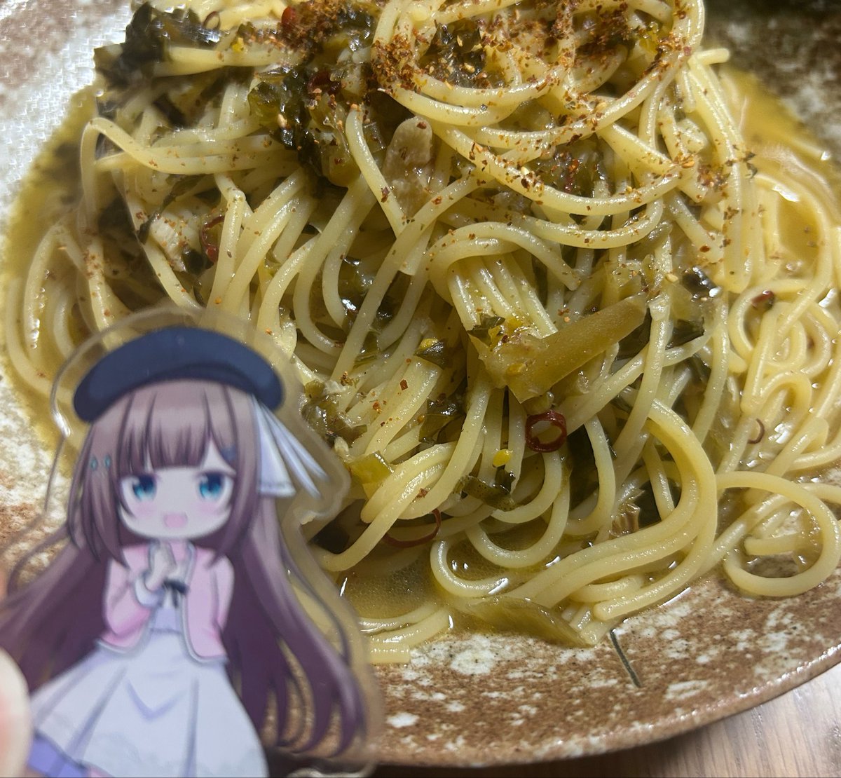 Ryunosuke46493's tweet photo. 無自覚ちゃん高菜和風ペペロンチーノ₍₍ (ง◠ڼ◠)ว ⁾⁾ https://t.co/HYQnjaBIhc