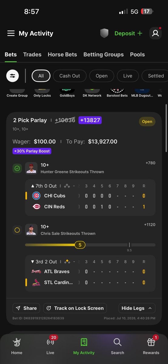 Jake12976765787's tweet photo. @bizzyfr_ @skee4433 @DK_Assist This is the context bro. Really hoping I don’t get screwed. At the very least gimme a bonus bet lmao https://t.co/c8bQSbyyFy