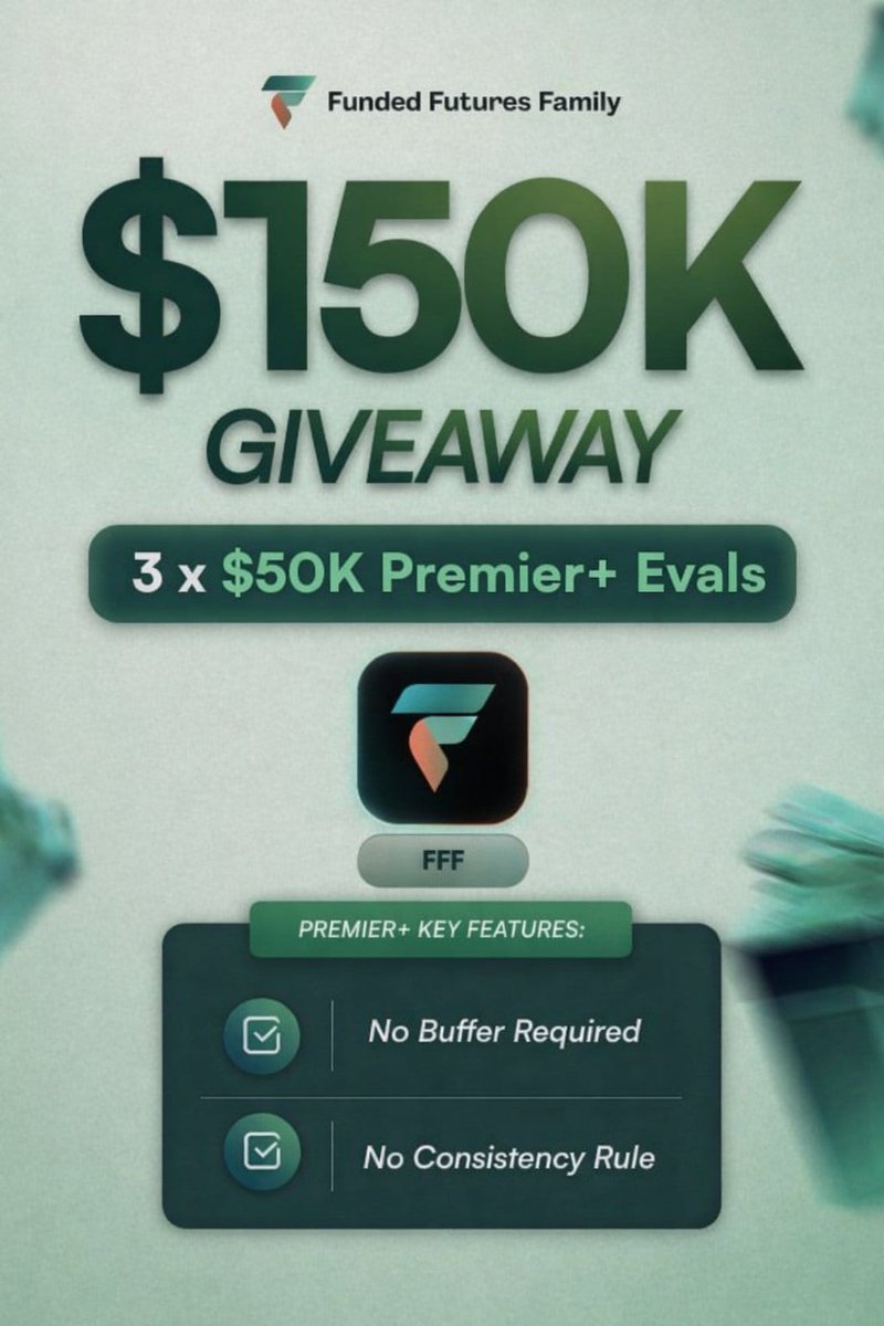 Theproparena's tweet photo. $150K GIVEAWAY IS LIVE 

🎁 3 × $50K Premier+ Evaluations

How to Enter?

Follow @Theproparena
Like ❤️Repost 🔄
Comment "FFF"

100 random traders will also receive a surprise gift after purchasing through my code. 🎁

Let's go. 👇 https://t.co/TZxXQBEzY6