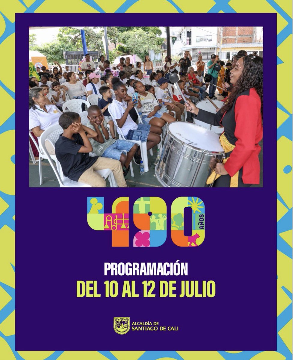 Maritzaponza's tweet photo. ¡Cali celebra sus 490 años!

Vivamos juntos esta gran celebración con una programación para disfrutar en comunidad y conectar con nuestra ciudad.

¡Celebremos el cumpleaños de nuestra querida Cali participando, compartiendo y disfrutando de cada experiencia!

#CaliCumple490años https://t.co/O7VJsQz6OE