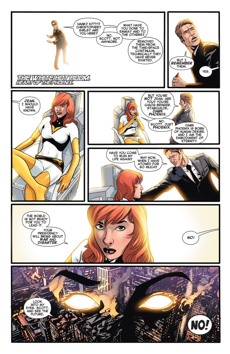 Hopeslayer_1's tweet photo. @Bardibigom @butterflykyss oh, i spotted another slow. you're taking it out of context. the scan never says that eternity created the phoenix. rather, it says she's the embodiment of eternity, and "eternity" here is being used in its ordinary sense—endlessness, immortality, and eternal https://t.co/bEO4UNN8n0