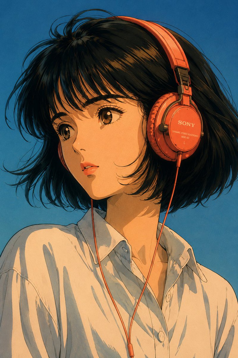 80s Retro Anime City Pop Portrait