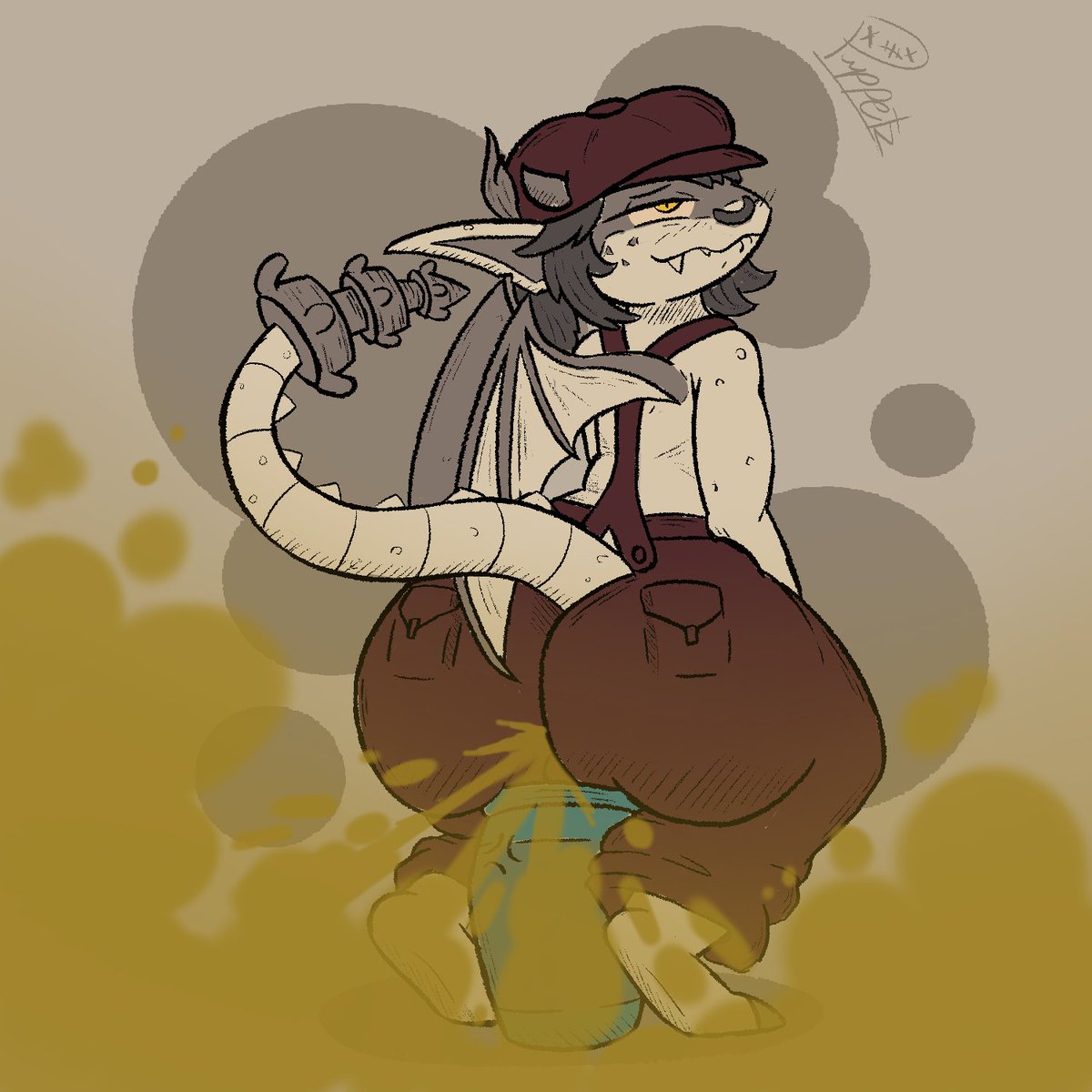 PurplePuppetz's tweet photo. I felt a burst of motivation today so got this done, tried a bit of a new style which helped it feel fresh but I really liked how it turned out uwu Love a bit of Ivy from deadlock. Hope yall enjoy #girlsfart #fartfetish #eproctophilia #fart #farting #furry #nsfw https://t.co/k74akJVCbQ