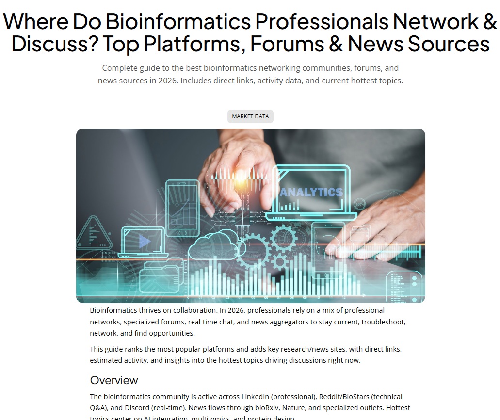 Hire_Omics's tweet photo. 🧬 Where do bioinformaticians actually hang out?

Top platforms, forums, Discord servers, Reddit, LinkedIn groups &amp; news sources the community uses.

https://t.co/5BrJHKaYYX

#Bioinformatics #Genomics #ComputationalBiology https://t.co/lB51rNFeKZ