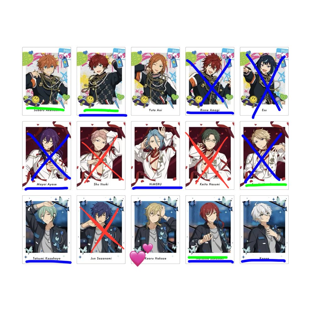 makoto_5113's tweet photo. 【交換･譲渡･仮約束】 あんスタ ぱしゃっつ Extra SELECTION 10 UNIT SONG

販売所2箇所にて計11BOX予約済み
譲
画像参照

求
同種 千秋>薫>固ツイor定価+送料
無印と緑線のみは譲渡優先

条件画像5枚目
24時間以内に返信します。

検索からでもご気軽にお声がけ下さい。
※初回ツイフィ必読 https://t.co/3Z7nkhiPS1