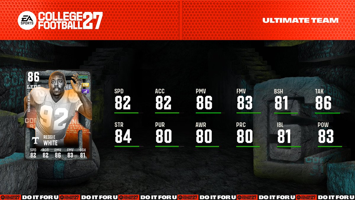 EASPORTS_CUT's tweet photo. More Cornerstone players to add to your squad 🪨

Catch Reggie White, Ryan Coleman-Williams, Brandon Mack II, Knijeah Harris and more in the next Cornerstones drop tomorrow! #CFB27 https://t.co/O5IxAt3eJl